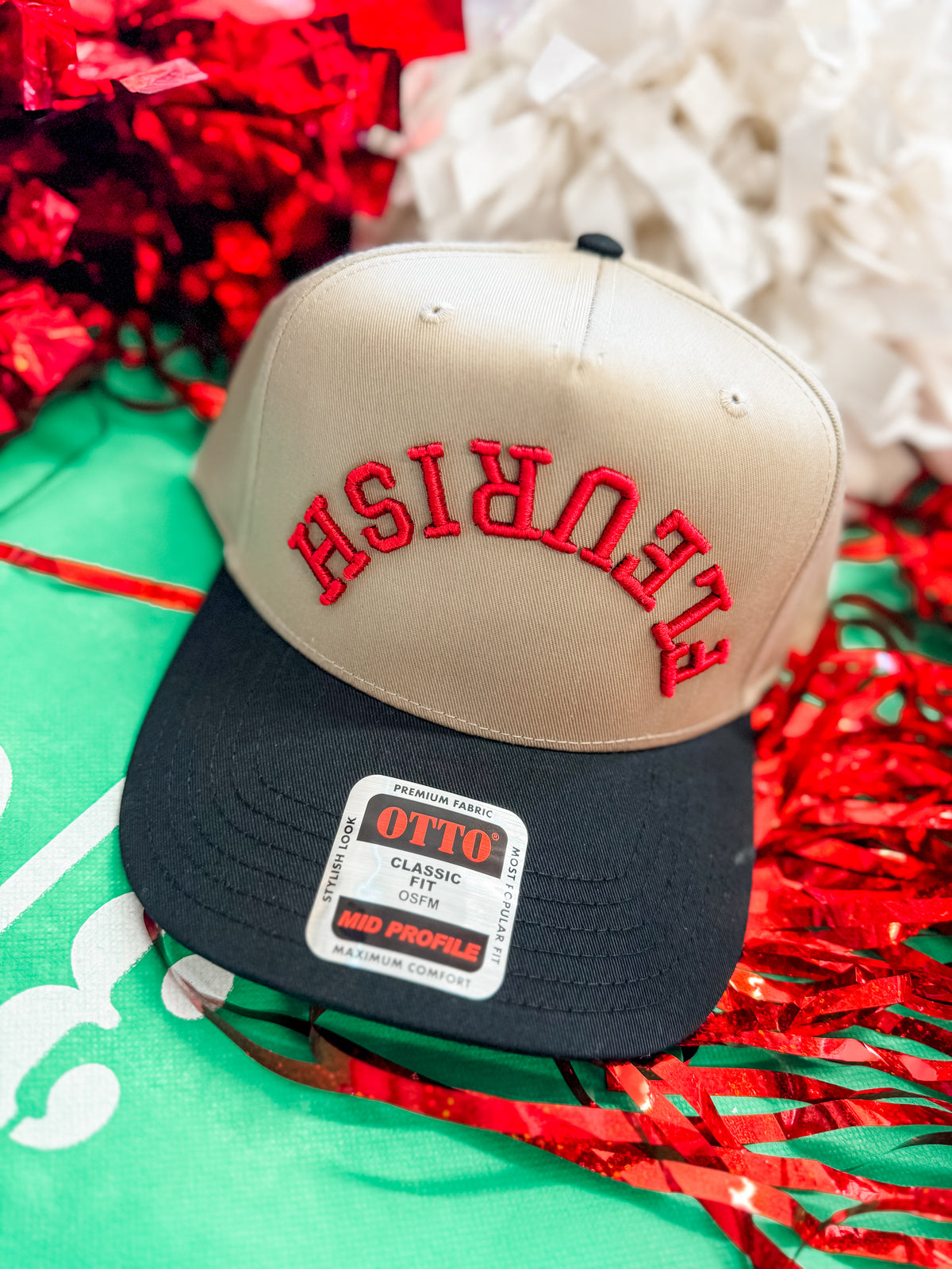 Red And Black Upsidedown Fleurish Trucker