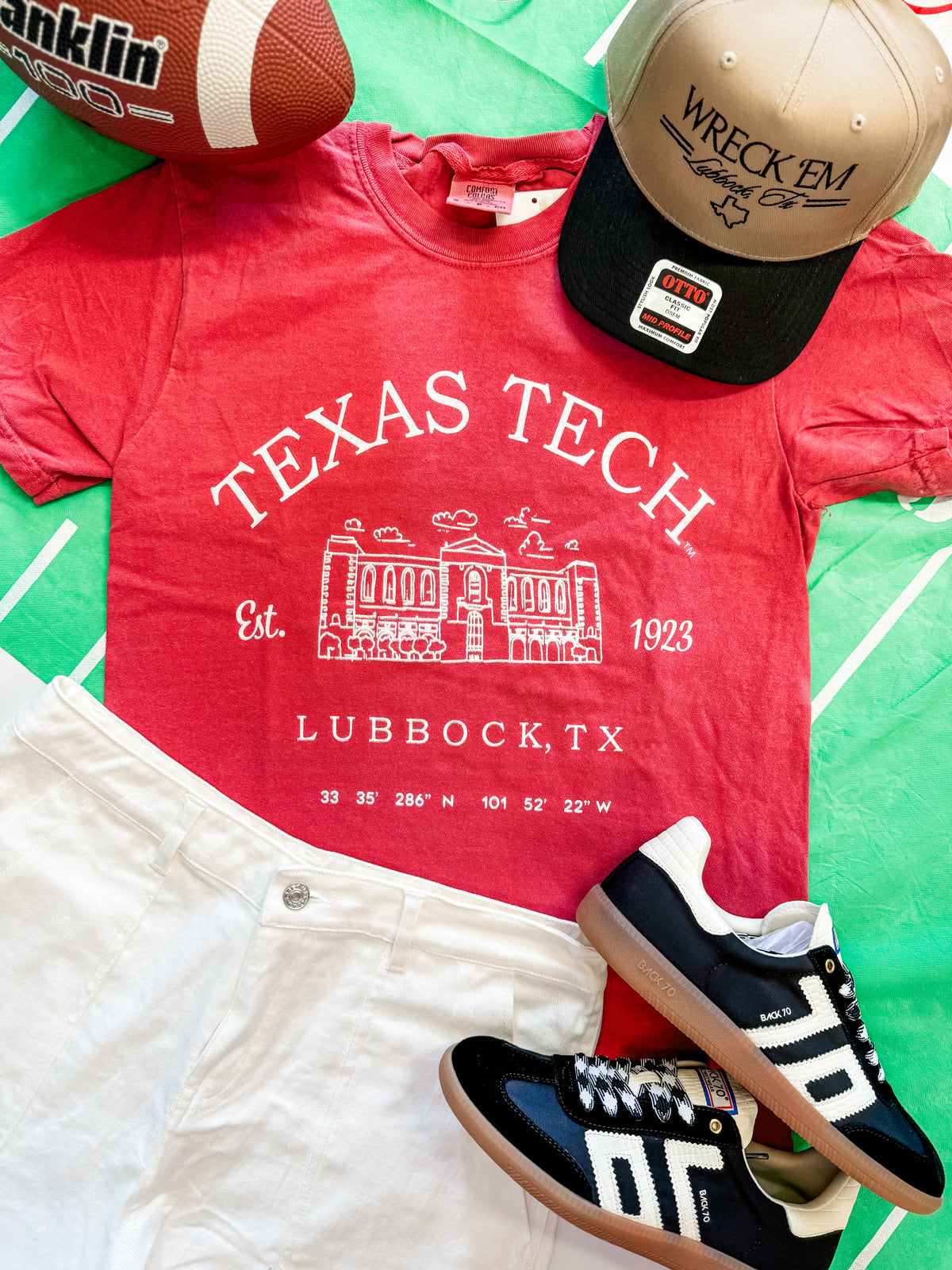 Texas Tech Stadium Coordinates RED Tee- Licensed Apparel By Livy Lu Designs