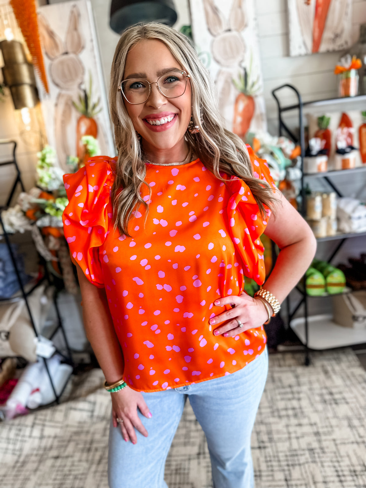 Tangerine Spotted Top