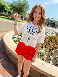 Texas Tech Shot Off White Cropped Tee- Licensed Apparel By Livy Lu Designs