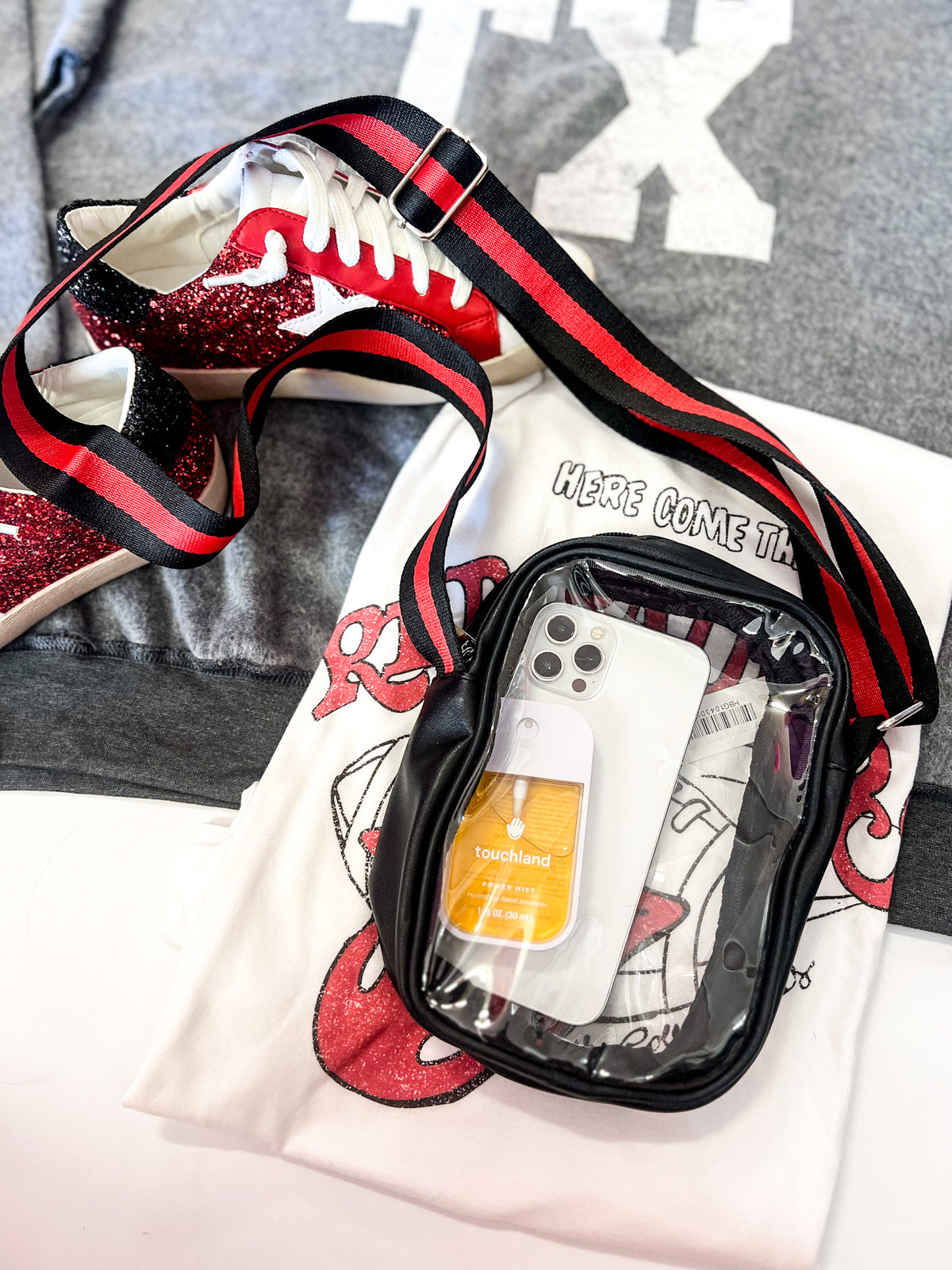 Stripe Clear Crossbody Purse