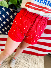 Eloise Pearl Shorts - RED