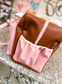 Custom Duffle Bag - Going Places Color Block (Rust/Pink/Cream)