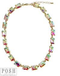 rectangle crystal necklace