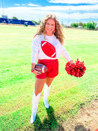 Red Chenille Football Top
