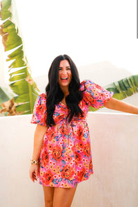 HANNAH ELASTIC WAIST MINI DRESS - DAISY DAYS