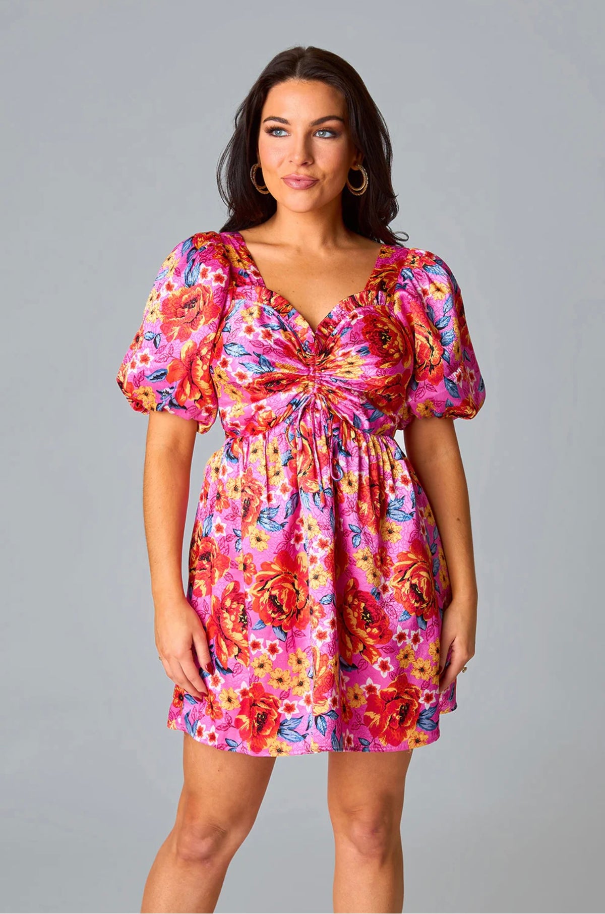 HANNAH ELASTIC WAIST MINI DRESS - DAISY DAYS