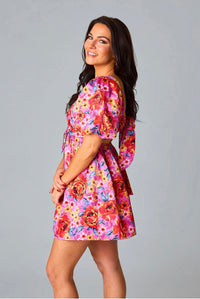HANNAH ELASTIC WAIST MINI DRESS - DAISY DAYS