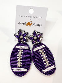 Football Beaded Earrings