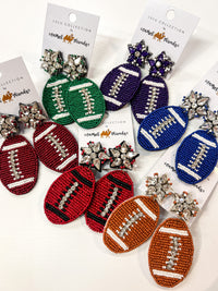 Football Beaded Earrings