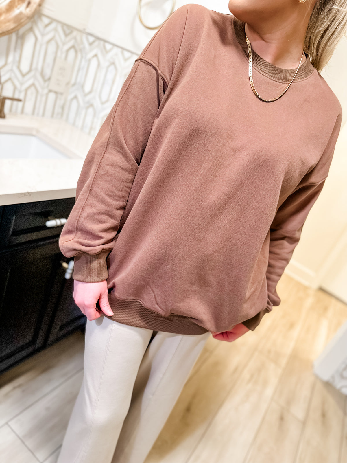 Wonderlust Crew Neck Sweatshirt BROWN