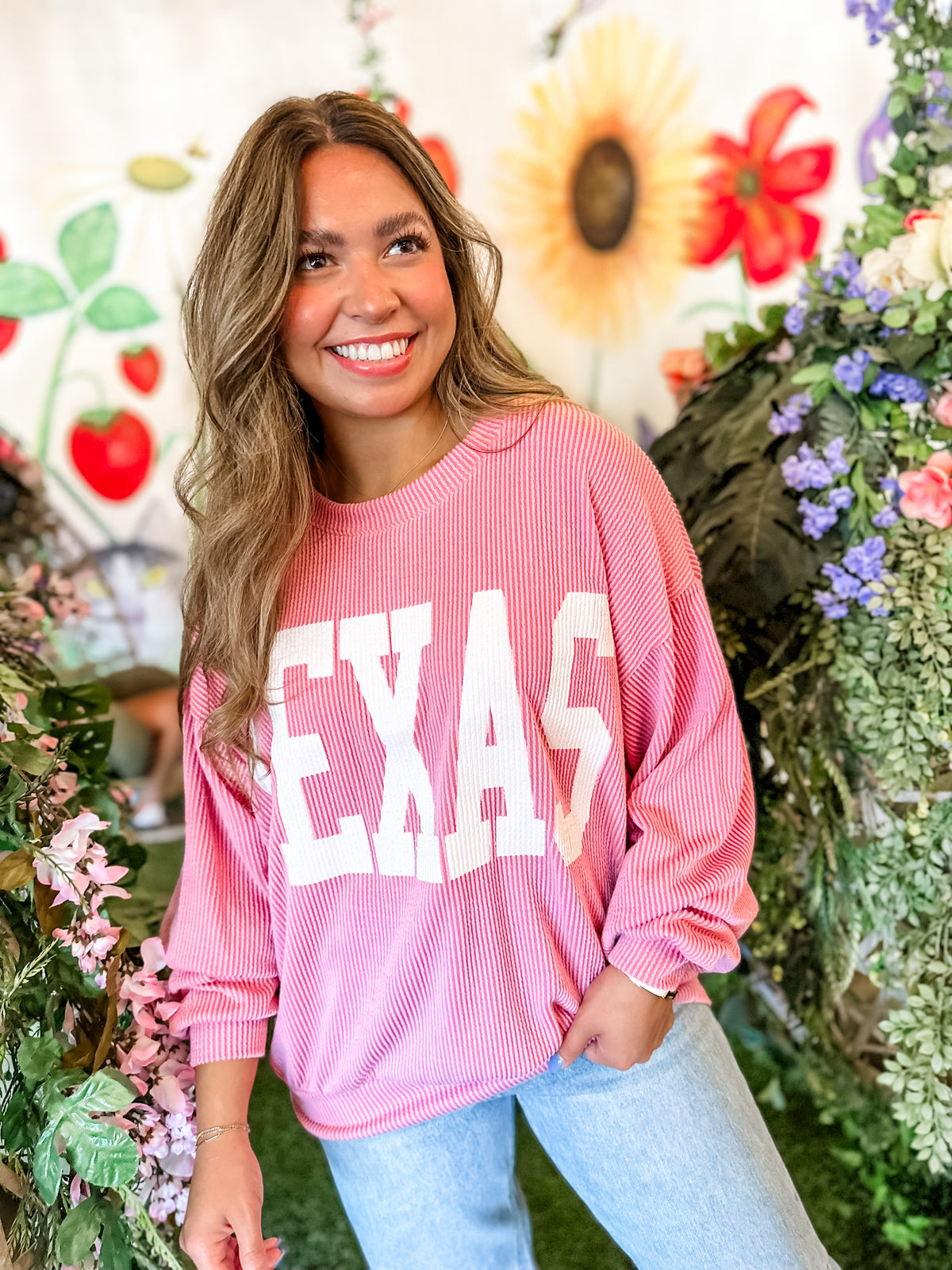 Texas Corded Sweatshirt Pink