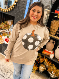 Dottie The Pumpkin Taupe High Low Long Sleeve Tee