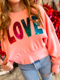Multi Color Love Sequin Malibu Pink Maggie