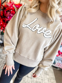 Love Chenille Taupe Lily Sweatshirt