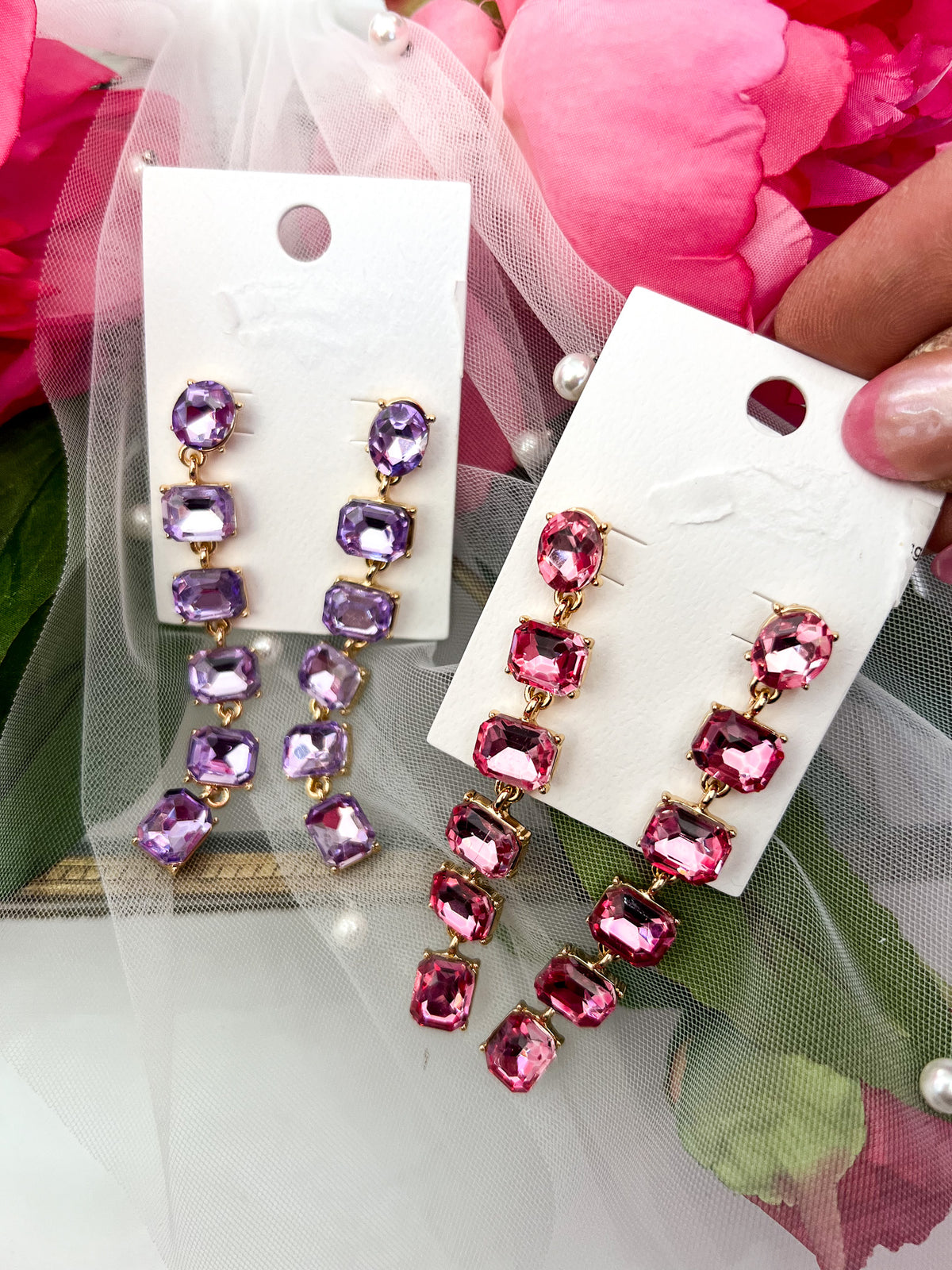 Linked Together Crystal Earrings