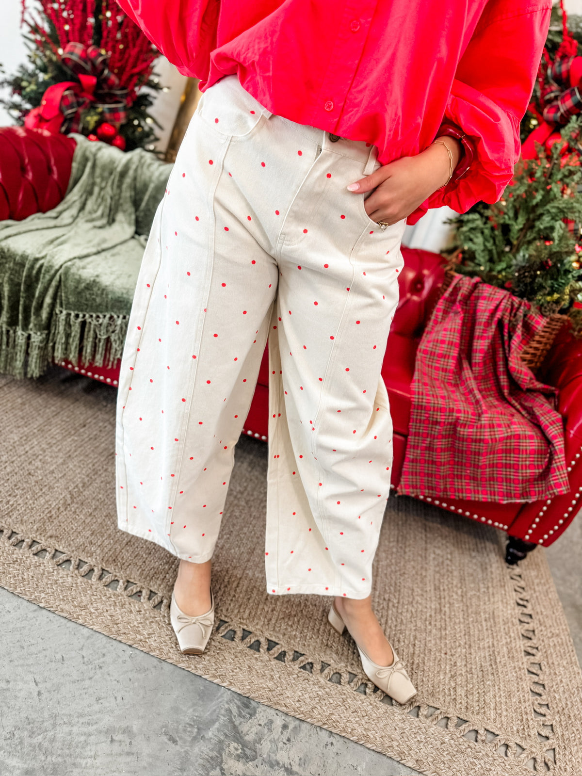 Effortless Charm Polka Dot Pants