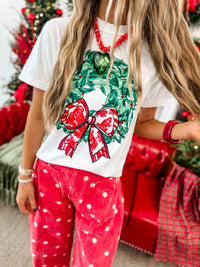 Toile Wreath Bow Tee