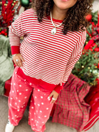 Simple In Red Knit Top