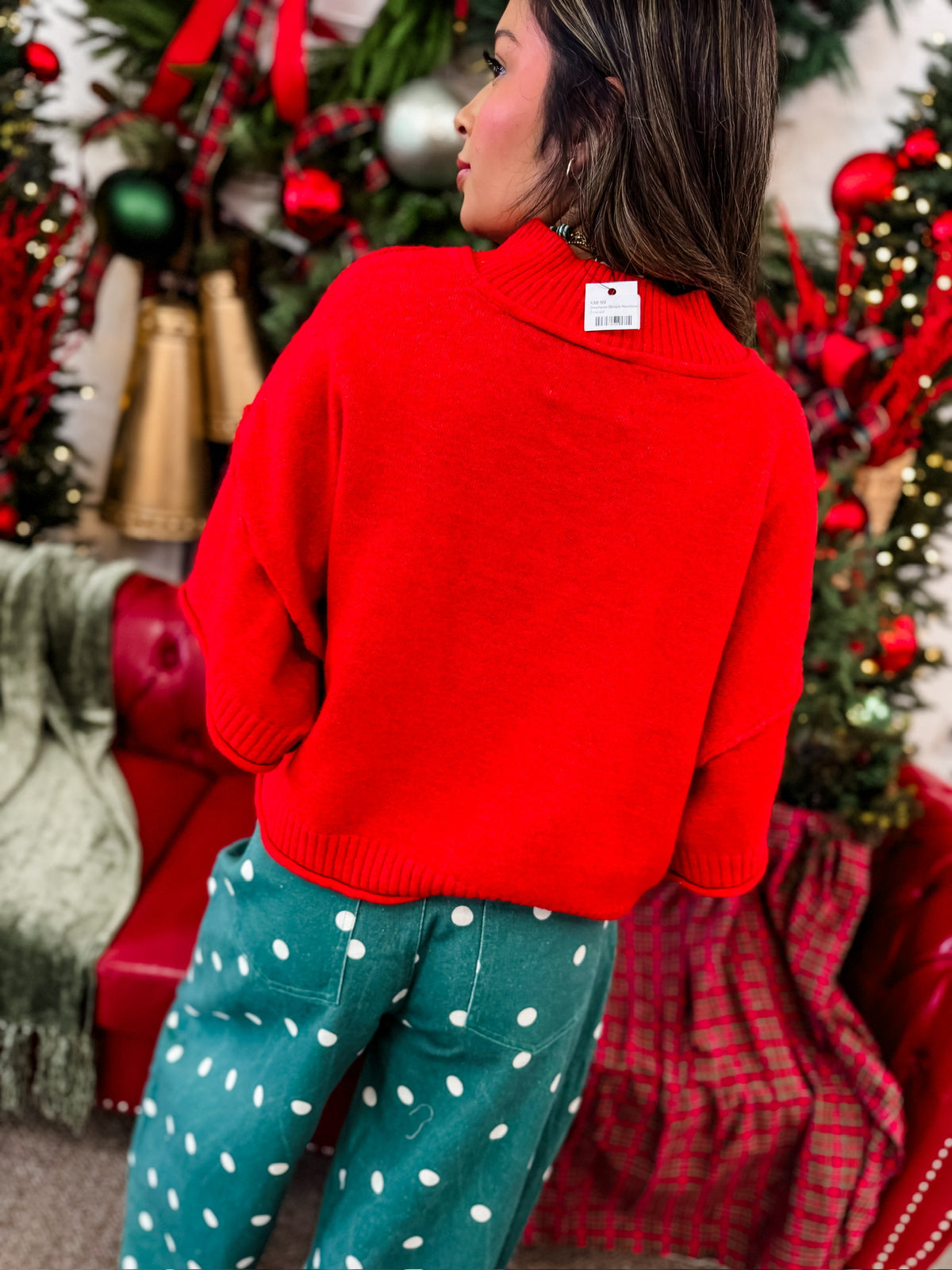 Marled Knit Mock Neck