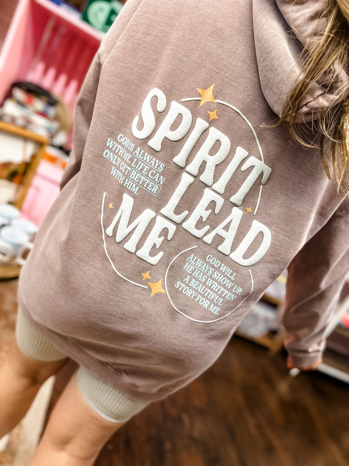 Spirit Lead Me (Mocha Acid Wash) - "My Go To" Oversized Sweatshirt / Hoodie
