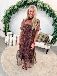 Leopard Sheer Drama Dress
