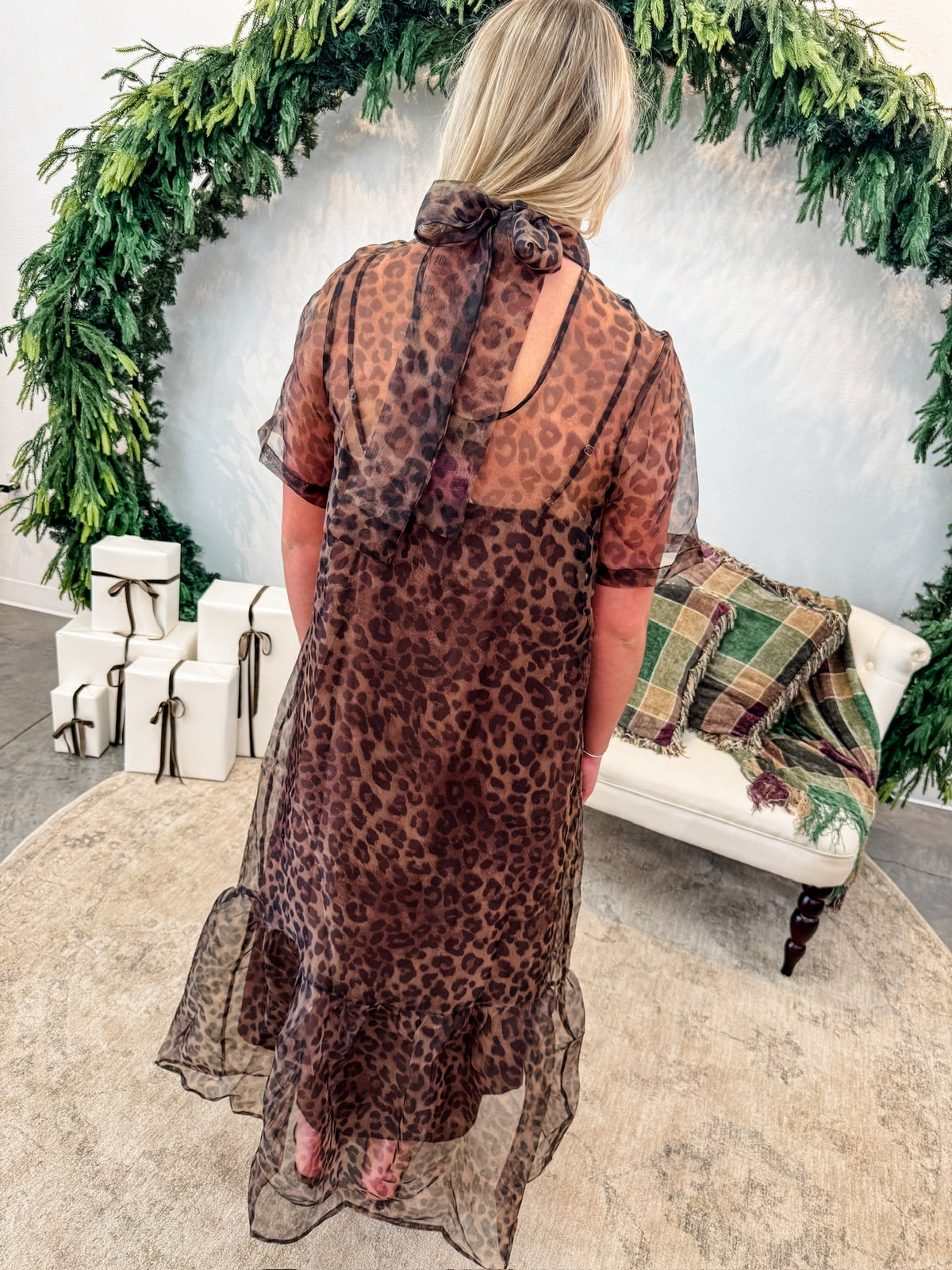 Leopard Sheer Drama Dress