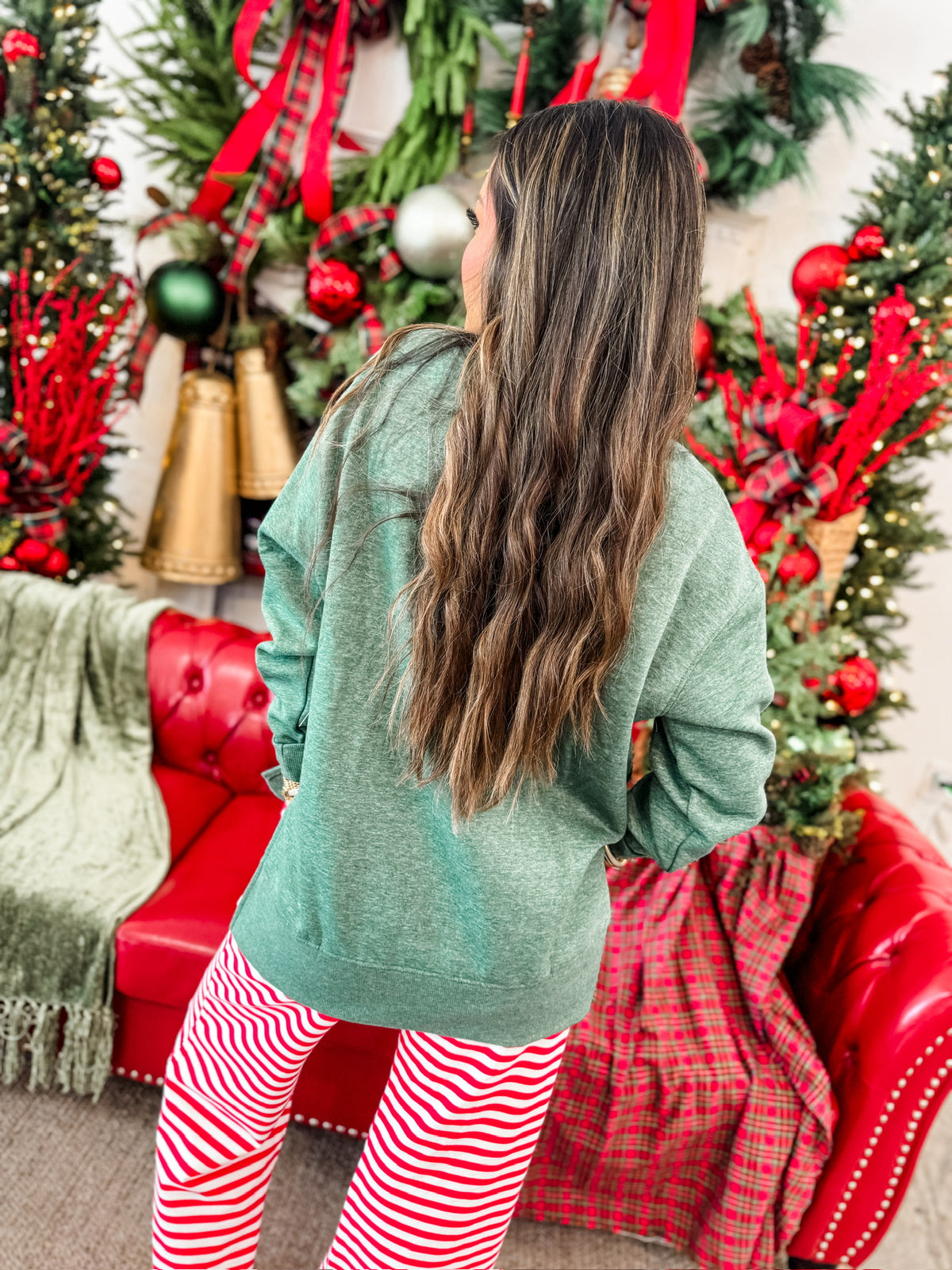 Merry Christmas Pine Burnout Pullover