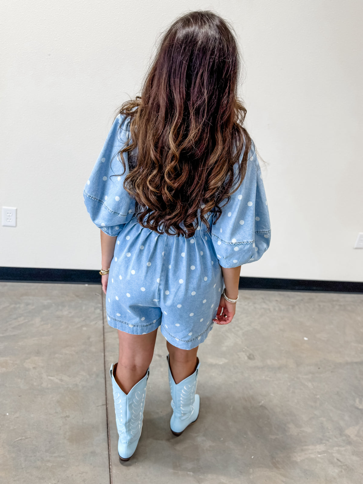 Denim Dot Romper