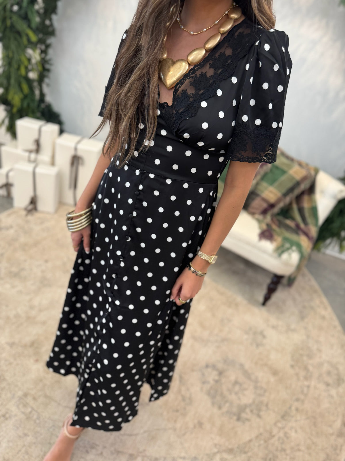 Alaina Polka Dot Dress