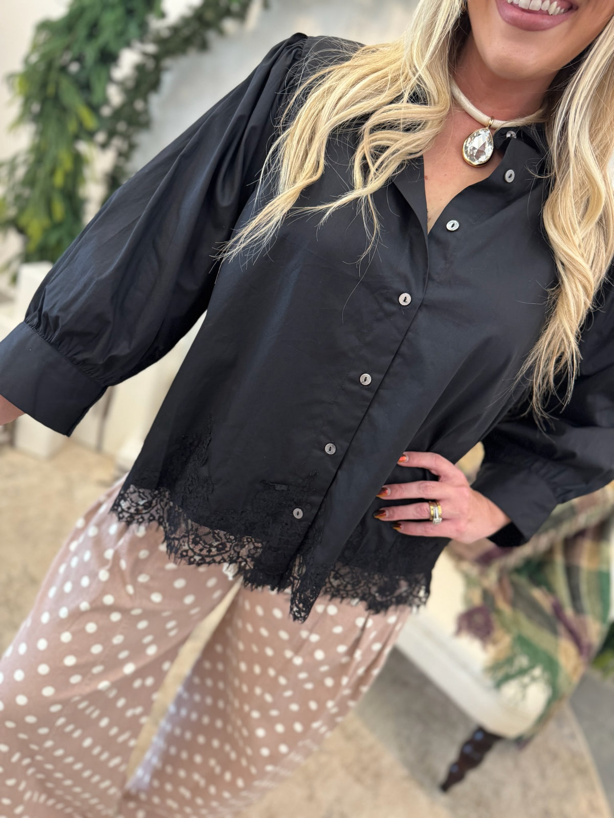 Lacy Button Up Top