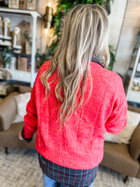 windowpane red sweater