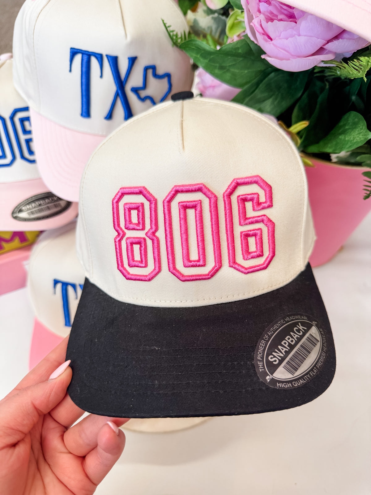 806 Pink and Black Trucker