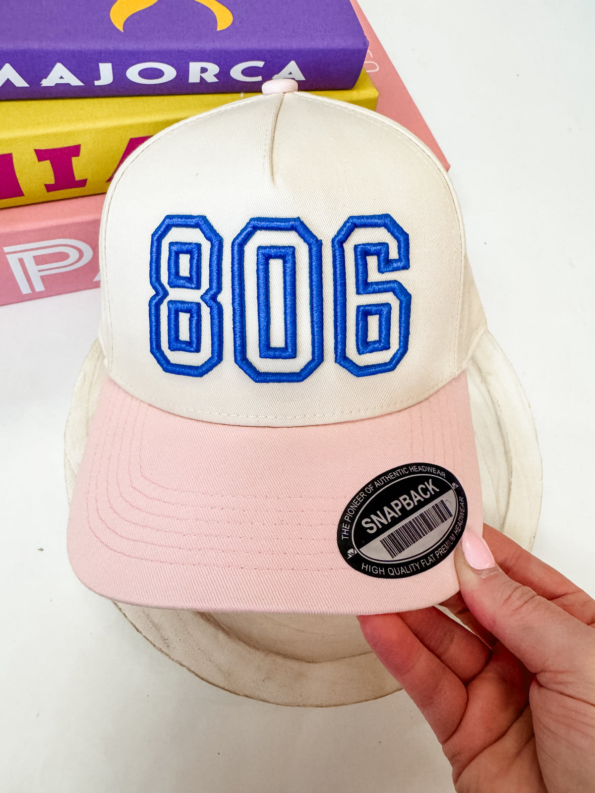 806 Blue And Baby Pink Trucker