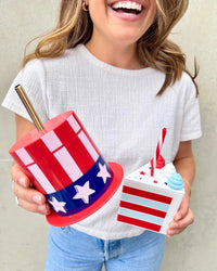 HATS OFF TO THE USA SIPPER SET WITH STRAWS