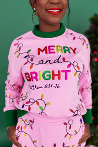 Merry & Bright Christmas Lights Sweatshirt