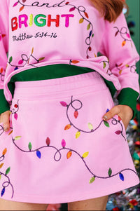 Merry & Bright Christmas Lights Skirt/Skort