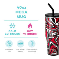 Mega Mug 40oz- Fanzone Black and Red