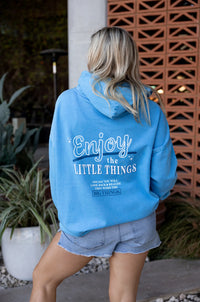 Enjoy The Little Things (Seaside Blue Acid Wash) - "My Go To" Oversized Sweatshirt / Hoodie
