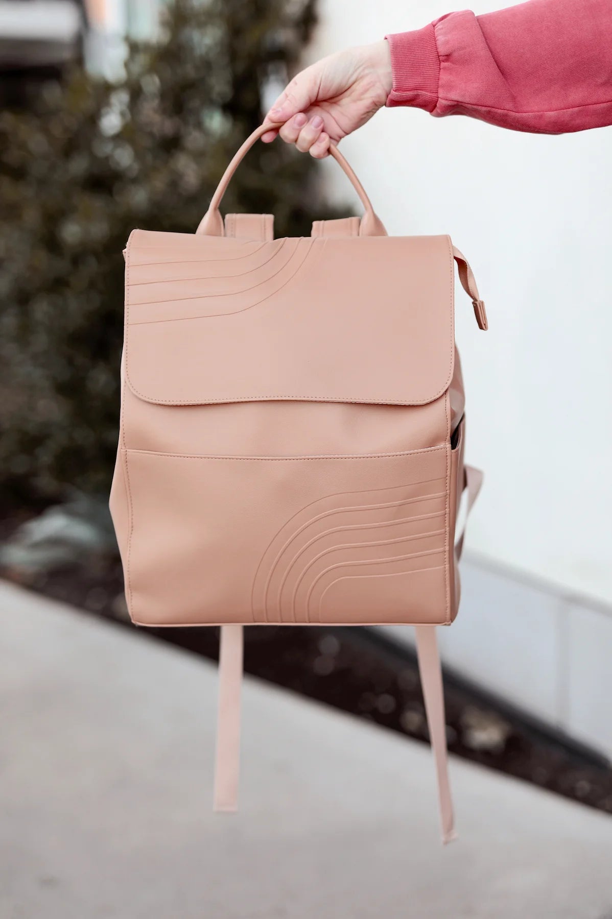 Everything Backpack - Embossed Rainbow (LATTE)