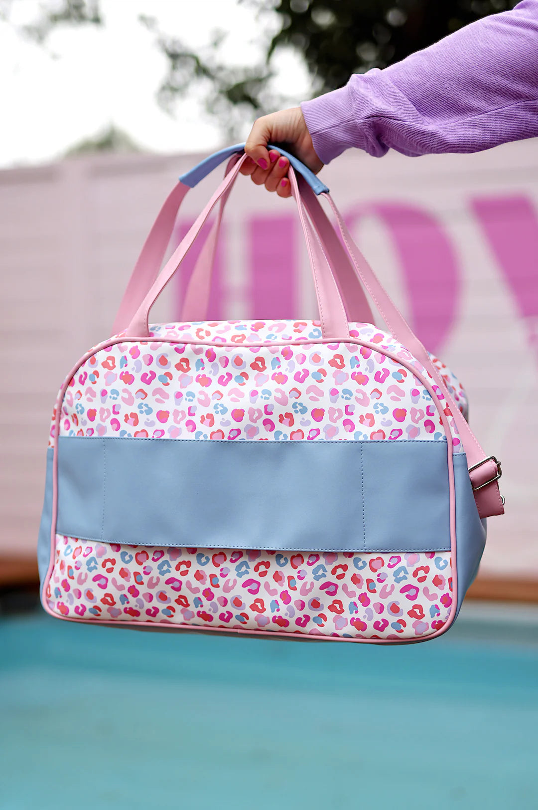 Duffle Bag - Party Animal Color Block (Pink/Orange/Blue Cheetah Print)