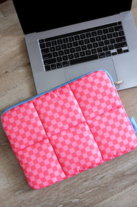 Puffer Laptop Sleeve - Happy Times Ahead (Pink/Orange/Blue)