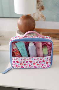 Oversized Cosmetic Bag - Party Animal (Pink/Orange/Blue Cheetah Print)
