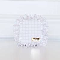 Nude Plaid Ruffled Nylon Tech Organizer