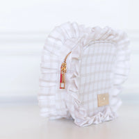 Nude Plaid Ruffled Nylon Tech Organizer