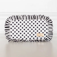 Polka Stripe Ruffled Nylon Medium Pouch