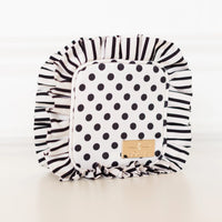 Polka Stripe Ruffled Nylon Tech Organizer