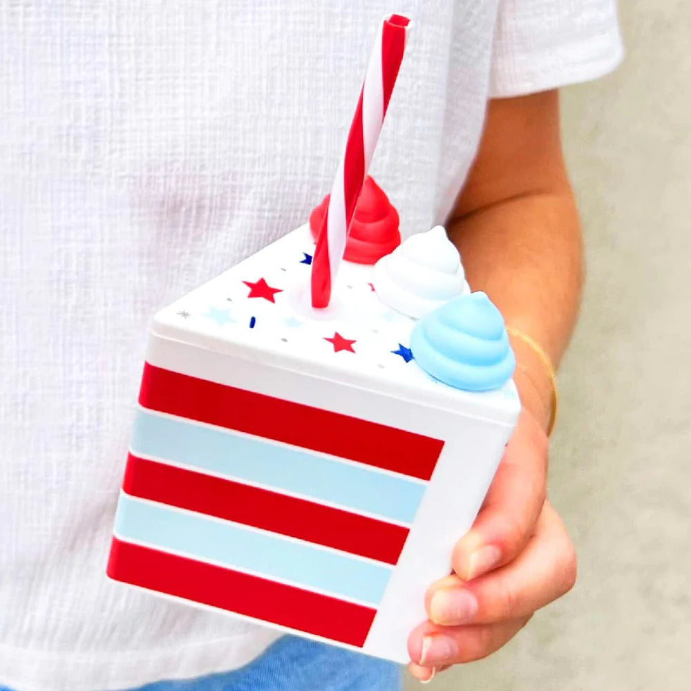 SLICE OF FUN PATRIOTIC SIPPER WITH STRAW