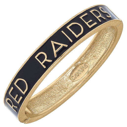 Texas Tech Red Raiders Enamel Hinge Bangle : Black