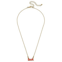Texas Tech Red Raiders Enamel Script Necklace in Red